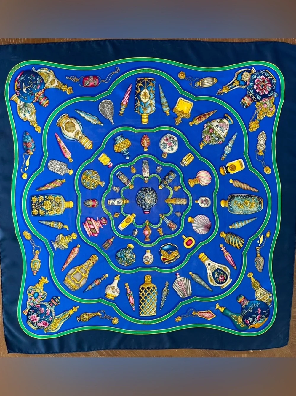 Hermes Silk Scarf Multicolor Hand Rolled Made in France